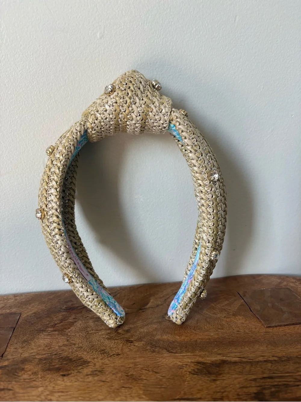 Lilly Pulitzer Raffia Embellished Headband Surf Blue Soleil It On Me